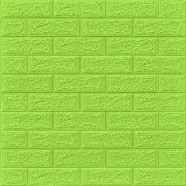 Placi Tapet 3D Caramida moderna verde autoadeziv 70cm x 77cm x 3mm - Puvu